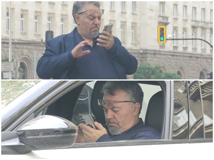 ОТНЕСЕН ОТ ВИХЪРА! Манол Пейков пресича неправилно, докато се пули в телефона си (СНИМКИ)