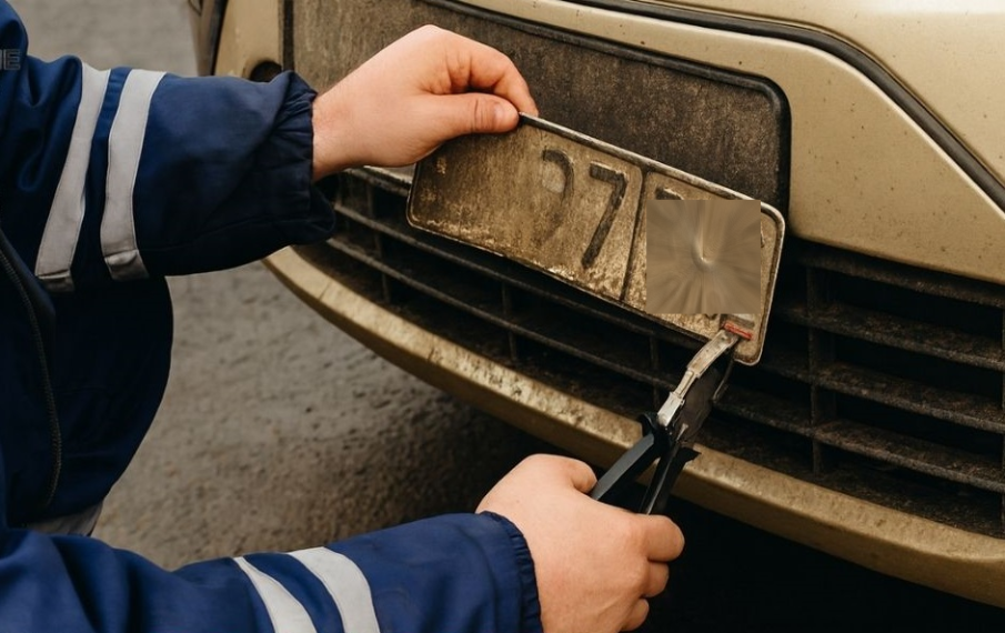 Спипаха шофьор със саморъчно изработена фалшива табела на камиона си