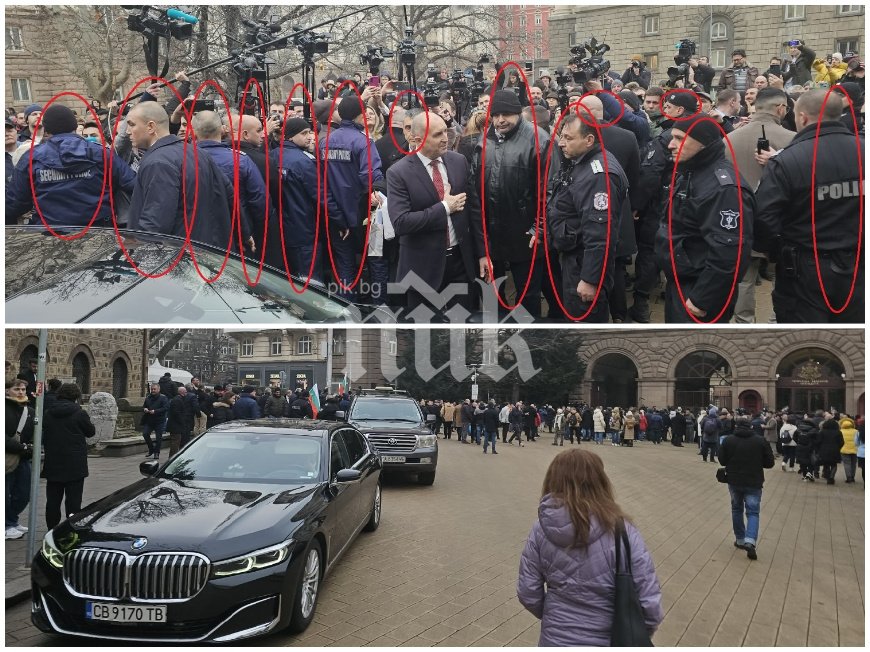 ГЪРМИ СКАНДАЛ! Радев вече е обикновен гражданин, но кортежът и охраната му са по-внушителни от тези на Путин (СНИМКИ)