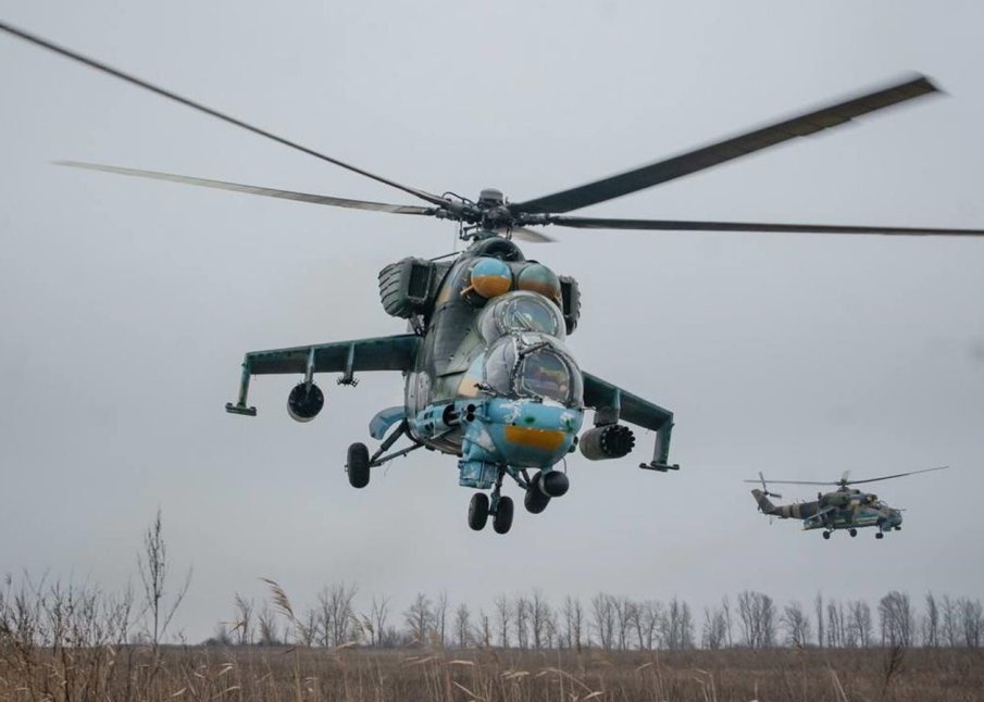 Инцидент с украински хеликоптер Ми-24 по време на бойни действия, екипажът е загинал
