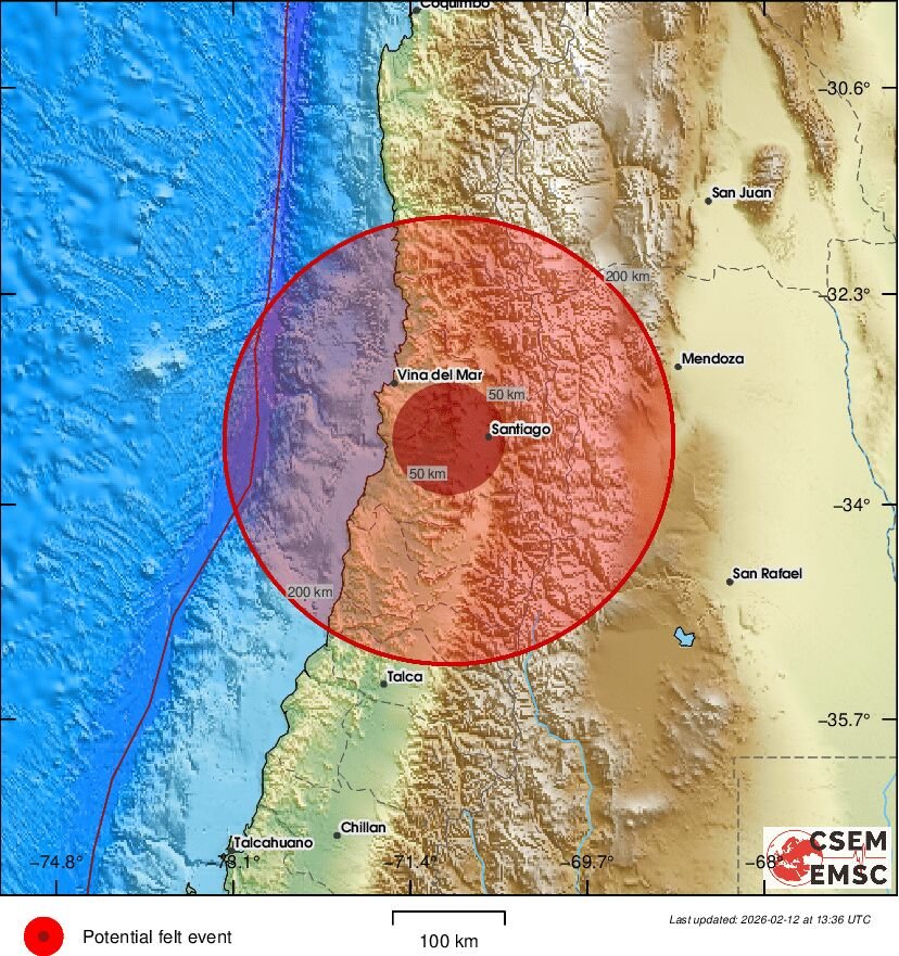 6,6 по Рихтер разтресе Чили, страх от цунами