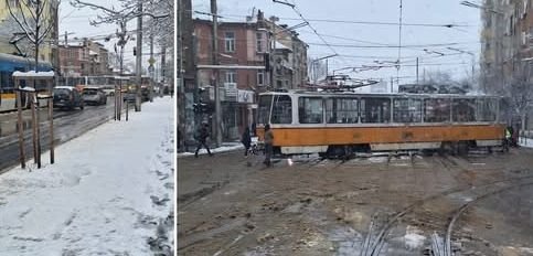 Трамвай дерайлира на булевард “Христо Ботев“ в столицата