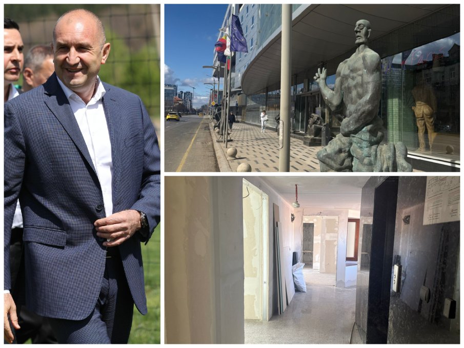 САМО В ПИК: Това ли е новият офис на Радев? Ударен ремонт кипи в столичен хотел - вижте кого екипът ни спипа на място (СНИМКИ)