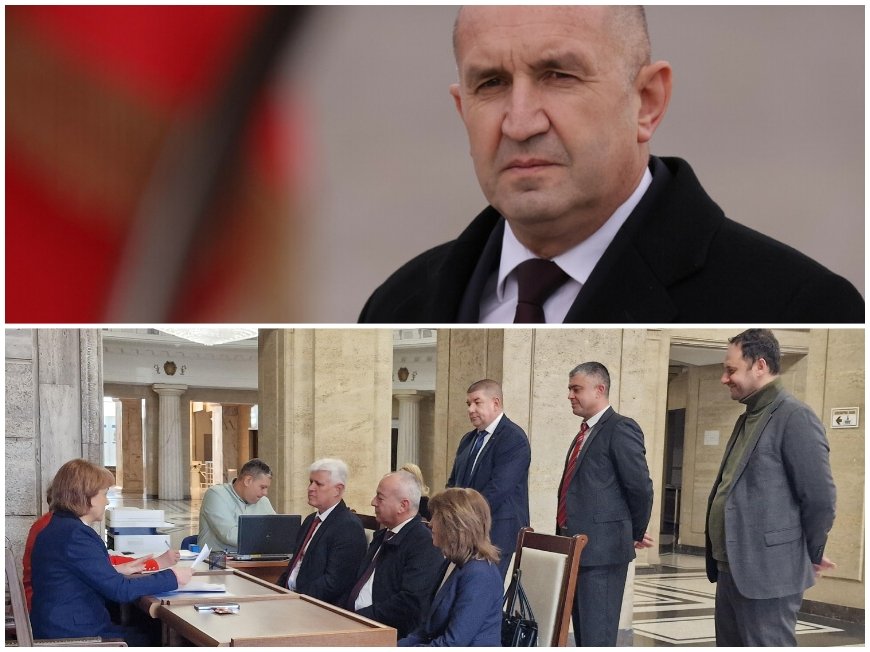 Радев се регистрира за изборите - ето кои три партии влизат в коалицията му (СНИМКИ)
