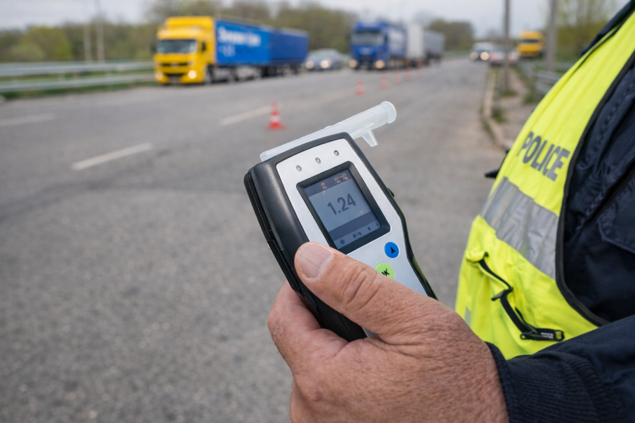 Задържаха шофьор на влекач от Узбекистан с почти 1,7 промила