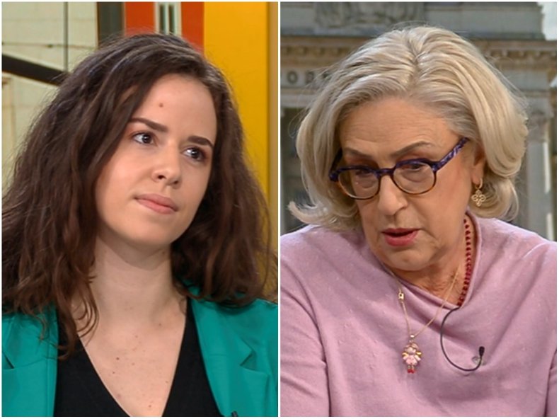 ЖЕНСКИ СКАНДАЛ В ЕФИРА! Буруджиева насмете младата Райчева: Социологията, както и лайковете, не избират депутати. Питай баща си