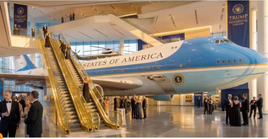 Самолет във фоайето, златни ескалатори и голяма статуя на Тръмп - ето как ще изглежда президентската библиотека на президента на САЩ