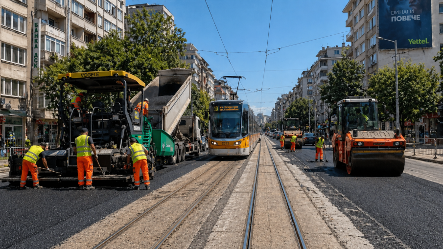 Полагат финалния асфалт на бул. Стамболийски в София