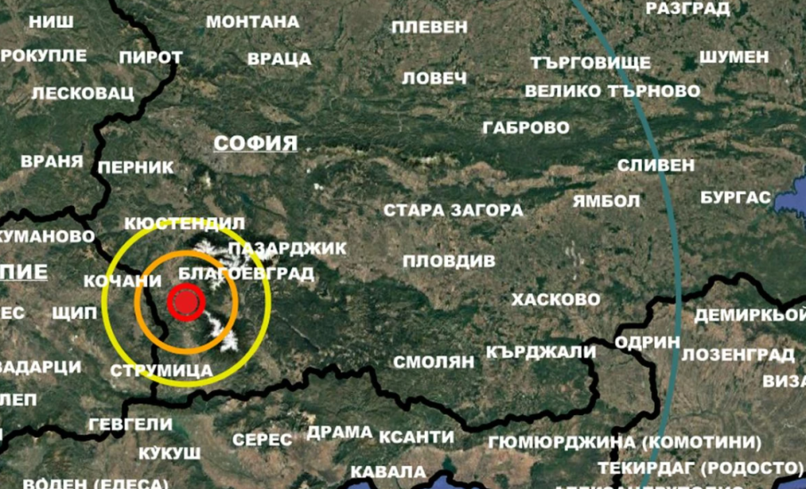 Земетресение люшна в района на Симитли