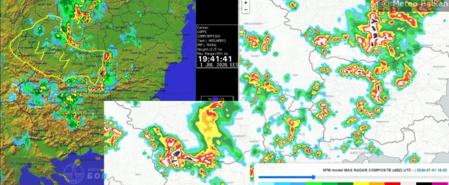 Meteo Balkans: След полунощ между 20 000 и 50 000 мълнии ще ударят България!