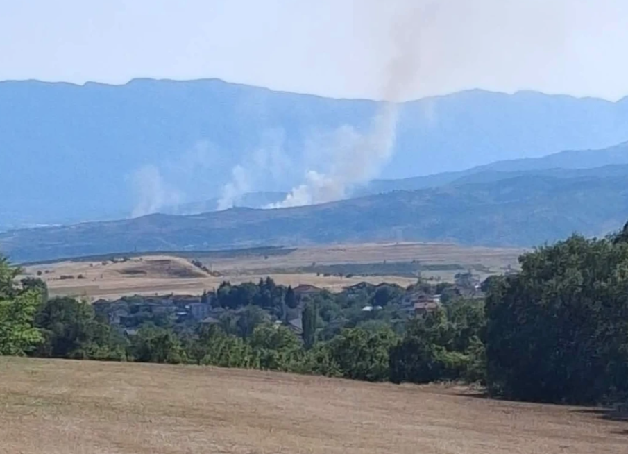 Пожар пълзи към селата край Петрич, фронтът се разширява