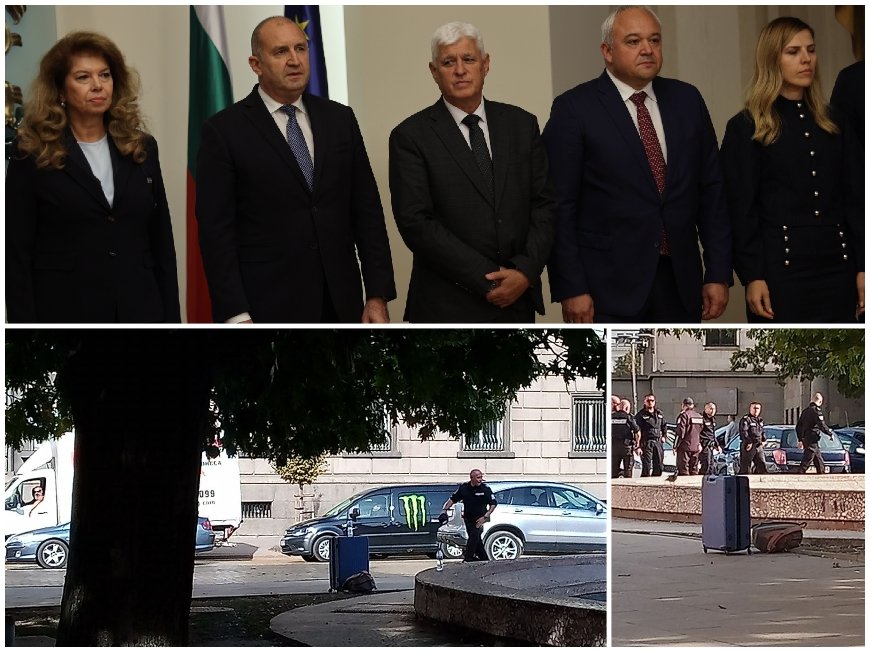 ИЗВЪНРЕДНО В ПИК! Зарязаха подозрителен куфар под прозорците на президентството, докато вътре тече КСНС - отцепиха района (СНИМКИ/ВИДЕО)