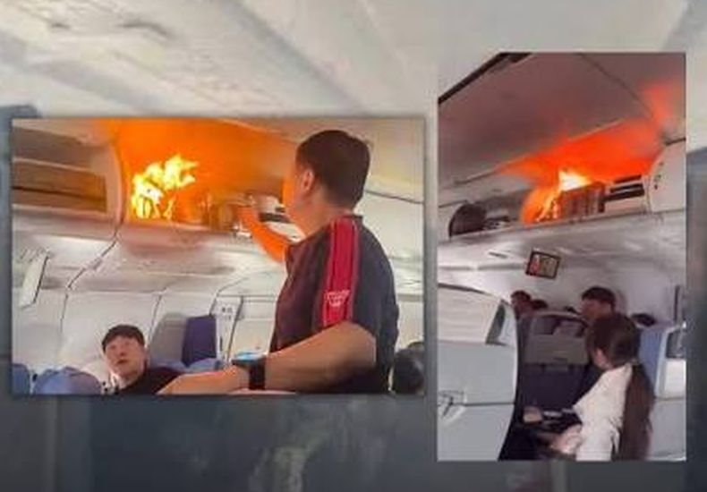 Запалена външна батерия в багажа на пътник принуди самолет да кацне извънредно (ВИДЕО)