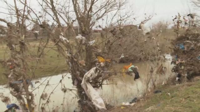 Придошли води на р. Средецка качиха тонове боклуци по дърветата