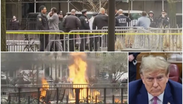 Mъж се самозапали пред съда, който гледа делото на Тръмп (ВИДЕО)