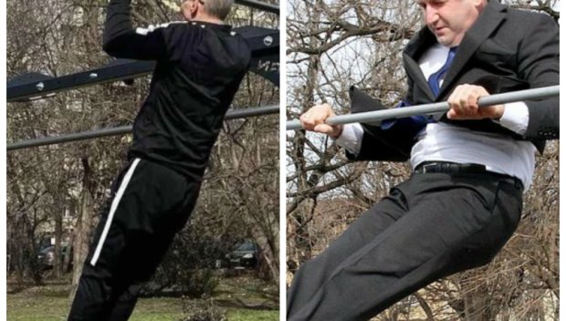 КАК СЕ КАЛЯВАШЕ СТОМАНАТА! Ники се показа мъж, мери си фитнеса с лоста на Радев (ВИДЕО)