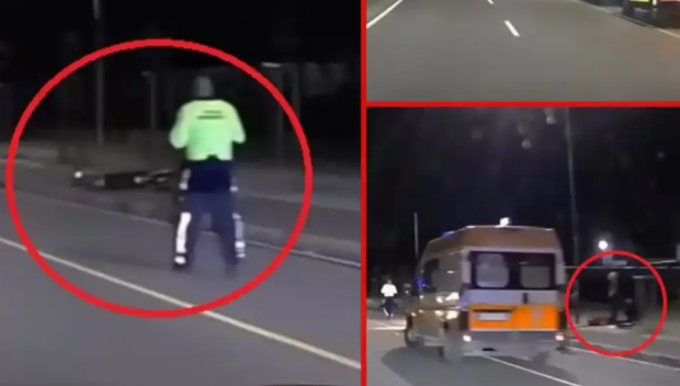 КРЪВ НА ПЪТЯ! Мъж с тротинетка се разби на столичен булевард (ВИДЕО)