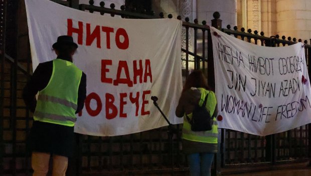 Протест Нито една повече блокира движението пред Съдебната палата в София (СНИМКИ)