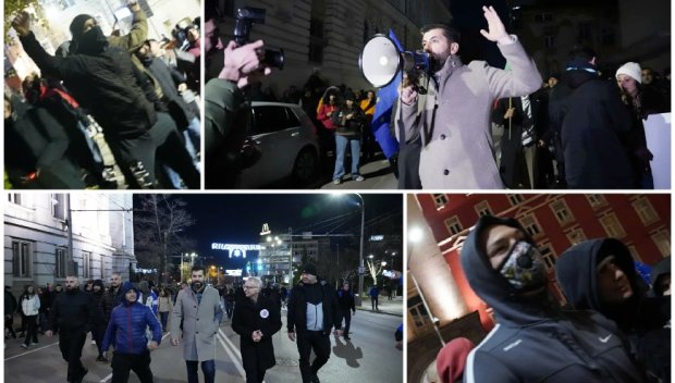 СКАНДАЛ! Киро оглави метежите - поведе маскирани ултраси и локали към партийните централи (СНИМКИ)