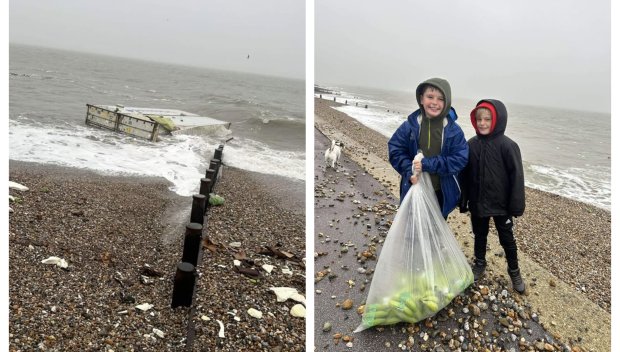 Морето изхвърли тонове банани край Съсекс
