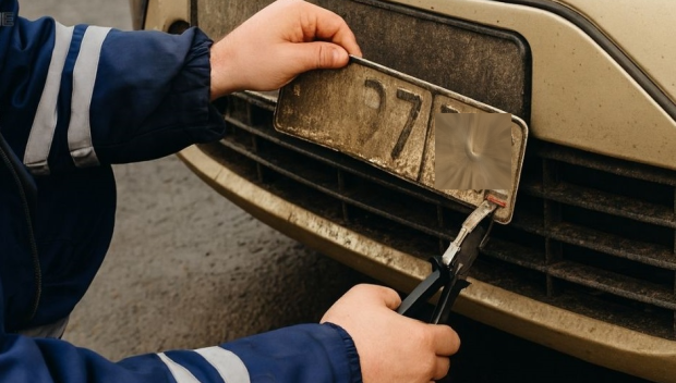 Спипаха шофьор със саморъчно изработена фалшива табела на камиона си