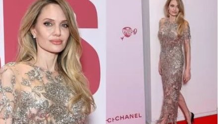 Анджелина Джоли се появи в дръзка „гола“ рокля в Париж