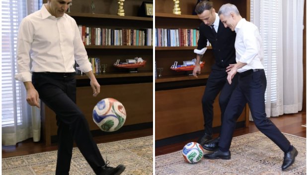 РИТНИ, КАЛИНКЕ! Мрежата гръмна за грандиозния гаф: Умник Гюро рита мачле с Бербо, а народът гледа, цъка с език и пита: А, бе, кой е тоя мухльо, дето...