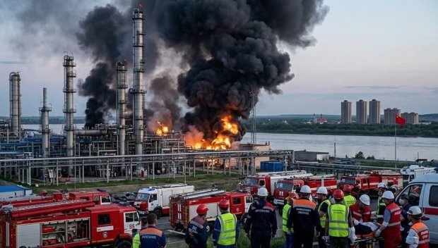 Пожар в руски газохимически комплекс: Има жертва, а над са 120 ранени (ВИДЕО)