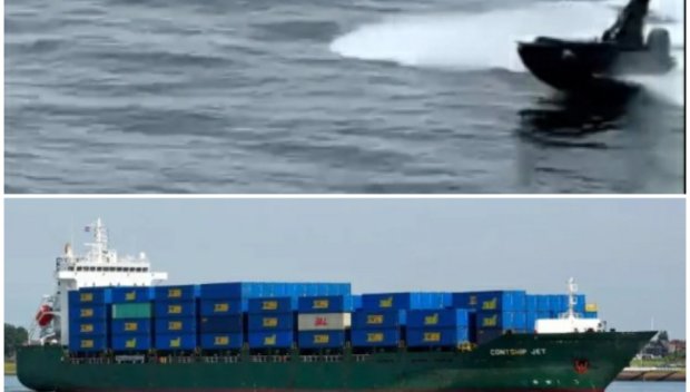 ВИДЕО показва атаката срещу контейнеровоза край Шабла