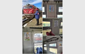 превърнаха теснолинейката пътуваща галерия детски рисунки