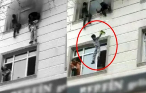 майка изхвърли децата третия етаж спаси пожар видео