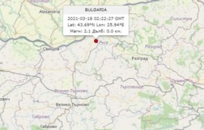 слабо земетресение регистрирано нощ русе
