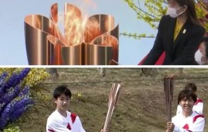 япония стартира щафетата олимпийския огън видео