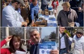 акцията ментета герб дебъ хранят избирателите понички насред варна мануела малеева рекламира снимки