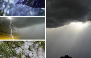 бърза промяна заоблачаване краткотрайни валежи места гръмотевици опасност градушки карта