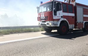 задимяване магистрала тракия заради запалени стърнища снимки