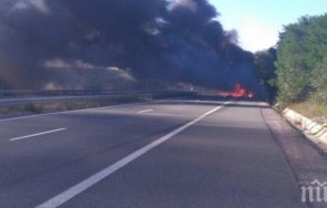 извънредно тир пламна магистралата хан