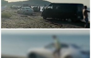 автомобили превърнаха плажа вромос паркинг