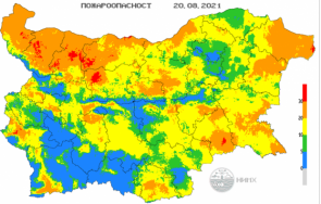 екстремален индекс пожароопасност области страната