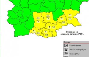обявиха жълт код бури градушки области