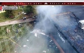 самолет разби сграда кънектикът четирима загинаха видео