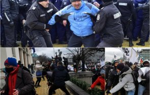 Уникални снимки от сблъсъците пред Народното събрание запечатаха камерите на