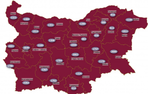 цяла българия тъмночервената covid зона