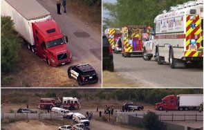 зловещо мигранти открити мъртви ремарке камион тексас видео