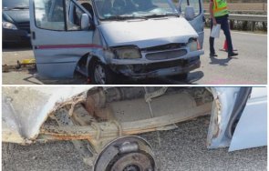 извънредно тежка катастрофа български микробус унгария загинал тежко ранени снимки