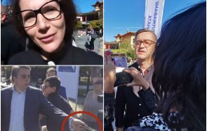 НЕИЗЛЪЧВАНИ КАДРИ: Вижте как хората на Промяната нападнаха репортерка на ПИК в Банкя - Калина Константинова лъже, че нямало доклад на ДАНС (ВИДЕО)