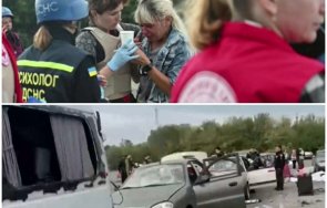 фронта атака цивилен конвой украйна убити ранени