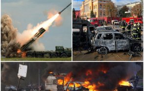 ракетни удари украйна киев паника щурмуват магазини бензиностации видео
