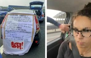 пълна лудост българка кара насрещното италия реже вените живо инстаграм