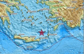 силно земетресение недалеч остров крит карта